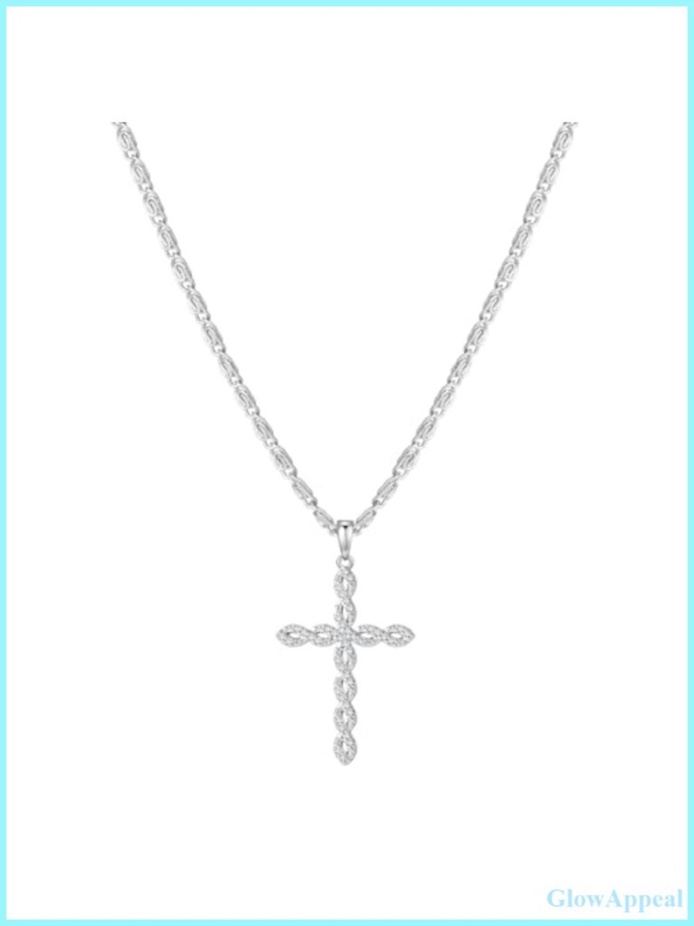 18K Gold Plated Cubic Zirconia Cross Pendant Necklace Dainty Jewelry Gift